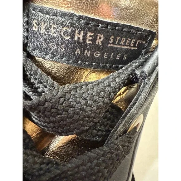 Skechers Woman's Street Los Angeles SN982 Memory Foam Size 9 Black / Rosegold - Picture 5 of 12